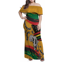 Juneteenth Freedom Day Family Matching Off Shoulder Maxi Dress and Hawaiian Shirt 1968 Black Power Salute Broken Chain - Wonder Print Shop