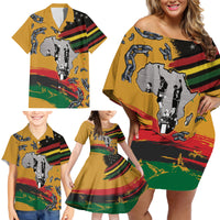 Juneteenth Freedom Day Family Matching Off Shoulder Short Dress and Hawaiian Shirt 1968 Black Power Salute Broken Chain - Wonder Print Shop