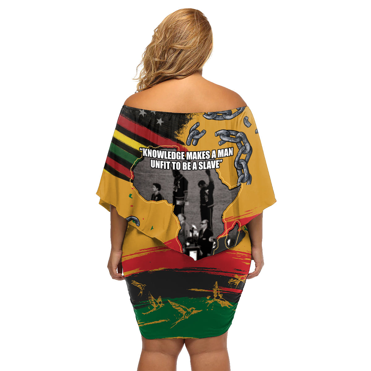 Juneteenth Freedom Day Family Matching Off Shoulder Short Dress and Hawaiian Shirt 1968 Black Power Salute Broken Chain - Wonder Print Shop