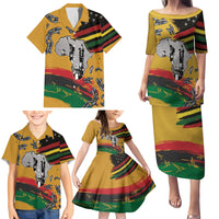 Juneteenth Freedom Day Family Matching Puletasi and Hawaiian Shirt 1968 Black Power Salute Broken Chain - Wonder Print Shop