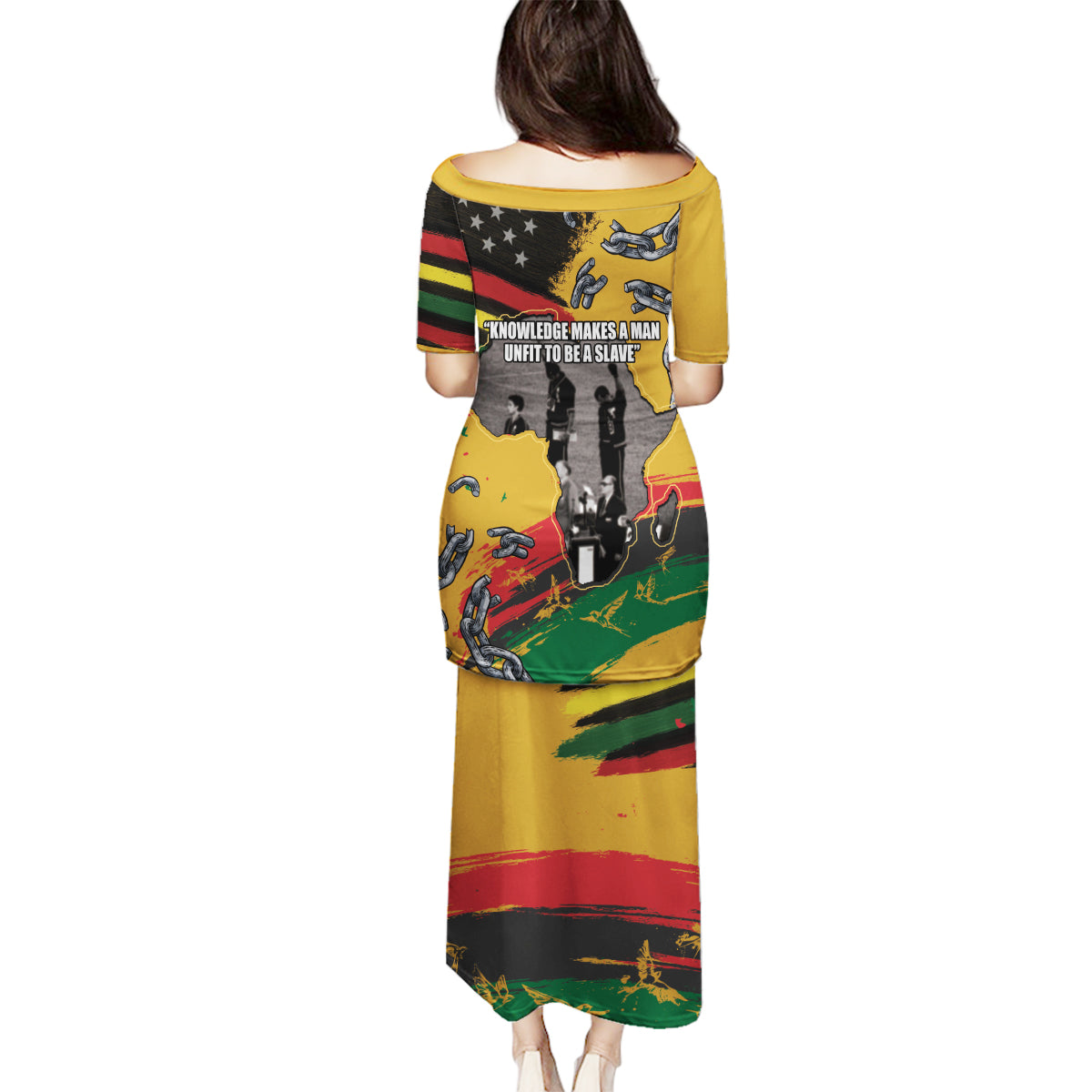 Juneteenth Freedom Day Family Matching Puletasi and Hawaiian Shirt 1968 Black Power Salute Broken Chain - Wonder Print Shop