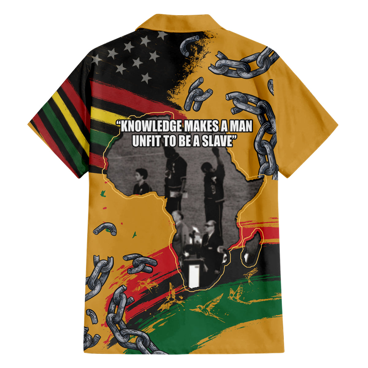 Juneteenth Freedom Day Family Matching Short Sleeve Bodycon Dress and Hawaiian Shirt 1968 Black Power Salute Broken Chain - Wonder Print Shop