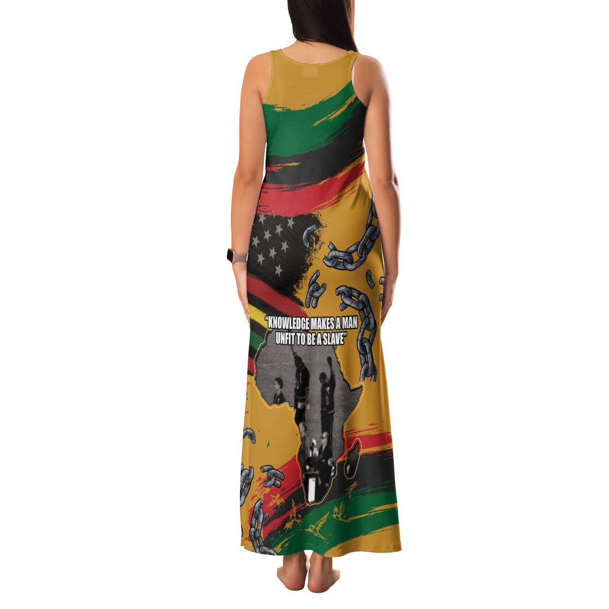 Juneteenth Freedom Day Family Matching Tank Maxi Dress and Hawaiian Shirt 1968 Black Power Salute Broken Chain - Wonder Print Shop