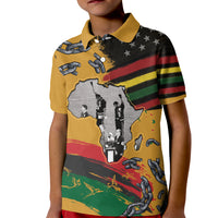 Juneteenth Freedom Day Kid Polo Shirt 1968 Black Power Salute Broken Chain - Wonder Print Shop