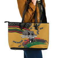Juneteenth Freedom Day Leather Tote Bag 1968 Black Power Salute Broken Chain - Wonder Print Shop