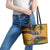 Juneteenth Freedom Day Leather Tote Bag 1968 Black Power Salute Broken Chain - Wonder Print Shop