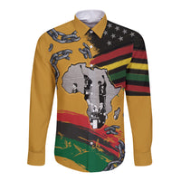 Juneteenth Freedom Day Long Sleeve Button Shirt 1968 Black Power Salute Broken Chain - Wonder Print Shop