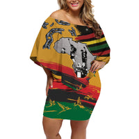 Juneteenth Freedom Day Off Shoulder Short Dress 1968 Black Power Salute Broken Chain - Wonder Print Shop