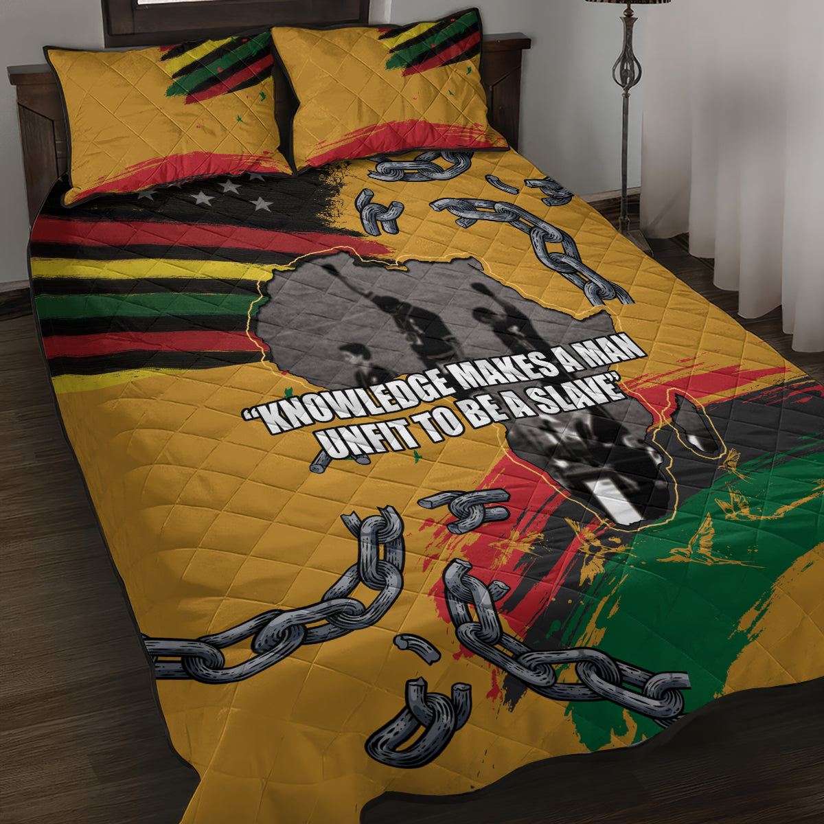 Juneteenth Freedom Day Quilt Bed Set 1968 Black Power Salute Broken Chain - Wonder Print Shop