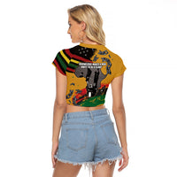 Juneteenth Freedom Day Raglan Cropped T Shirt 1968 Black Power Salute Broken Chain - Wonder Print Shop