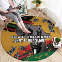 Juneteenth Freedom Day Round Carpet 1968 Olympics Black Power Salute Broken Chain