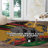 Juneteenth Freedom Day Round Carpet 1968 Olympics Black Power Salute Broken Chain