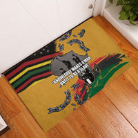 Juneteenth Freedom Day Rubber Doormat 1968 Black Power Salute Broken Chain - Wonder Print Shop