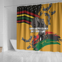 Juneteenth Freedom Day Shower Curtain 1968 Olympics Black Power Salute Broken Chain