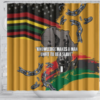 Juneteenth Freedom Day Shower Curtain 1968 Olympics Black Power Salute Broken Chain