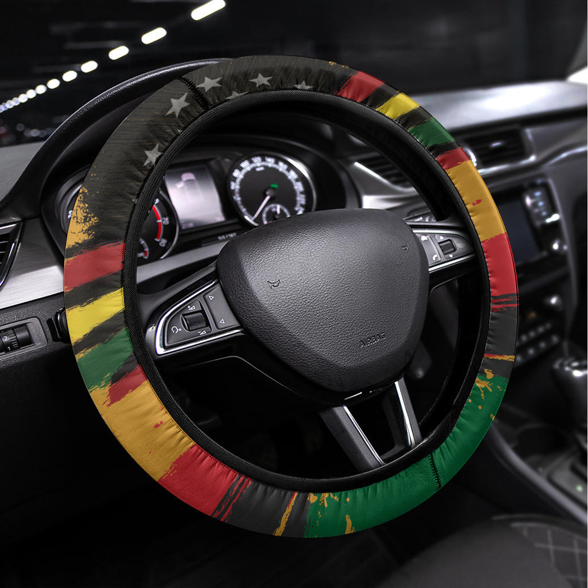 Juneteenth Freedom Day Steering Wheel Cover 1968 Black Power Salute Broken Chain - Wonder Print Shop