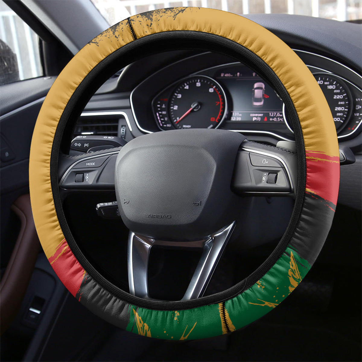 Juneteenth Freedom Day Steering Wheel Cover 1968 Black Power Salute Broken Chain - Wonder Print Shop
