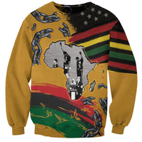 Juneteenth Freedom Day Sweatshirt 1968 Black Power Salute Broken Chain - Wonder Print Shop