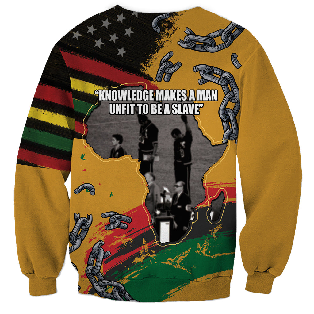 Juneteenth Freedom Day Sweatshirt 1968 Black Power Salute Broken Chain - Wonder Print Shop