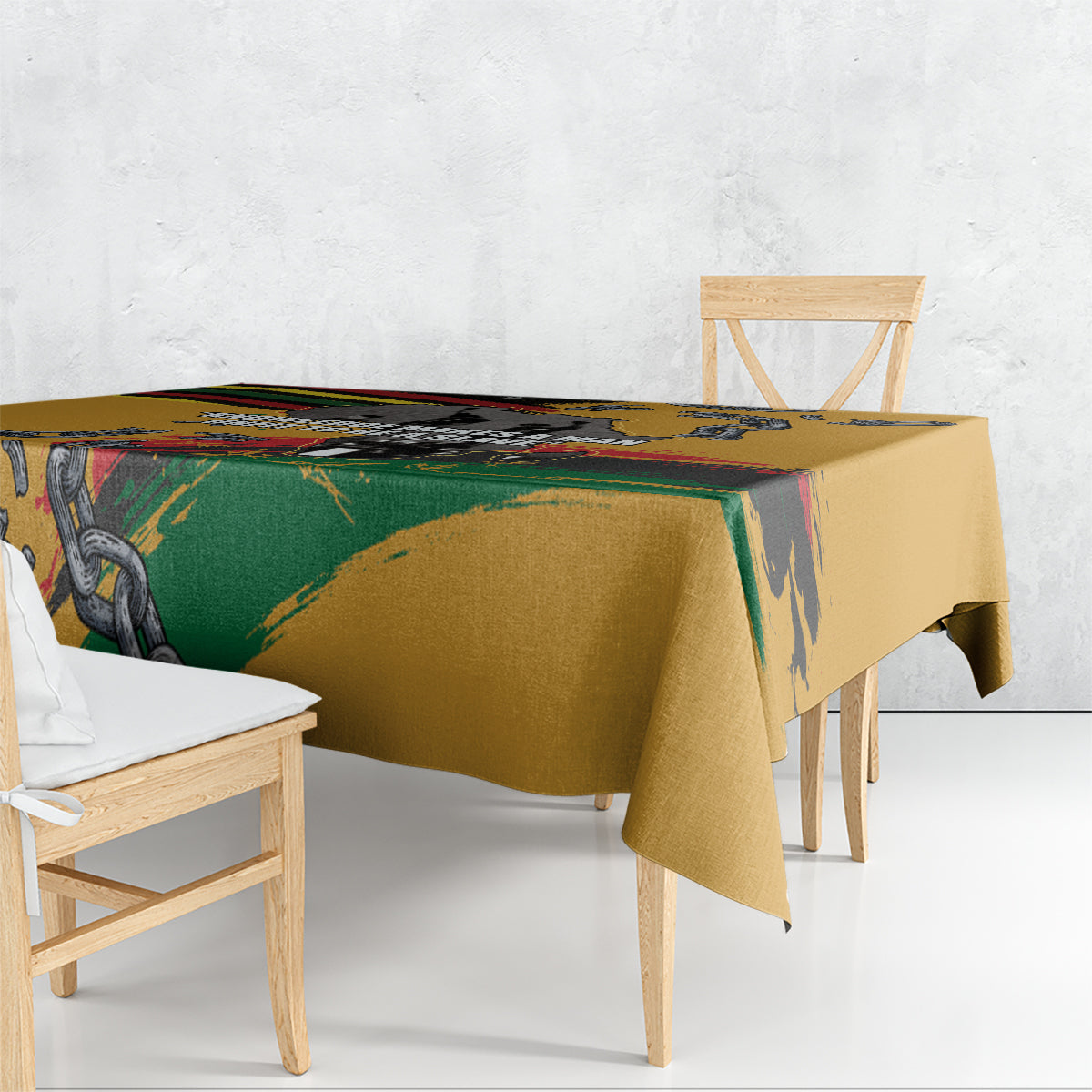 Juneteenth Freedom Day Tablecloth 1968 Black Power Salute Broken Chain - Wonder Print Shop