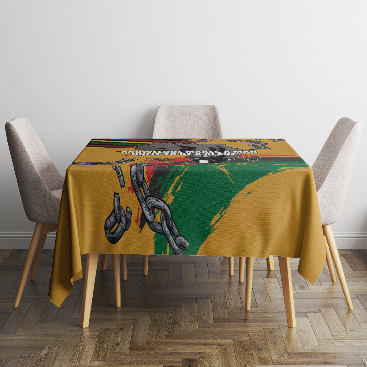Juneteenth Freedom Day Tablecloth 1968 Black Power Salute Broken Chain - Wonder Print Shop