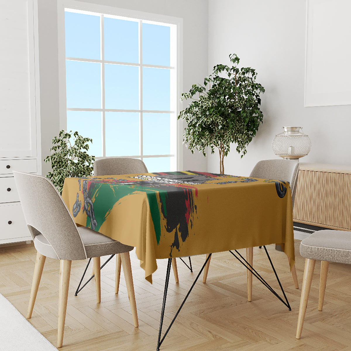 Juneteenth Freedom Day Tablecloth 1968 Black Power Salute Broken Chain - Wonder Print Shop