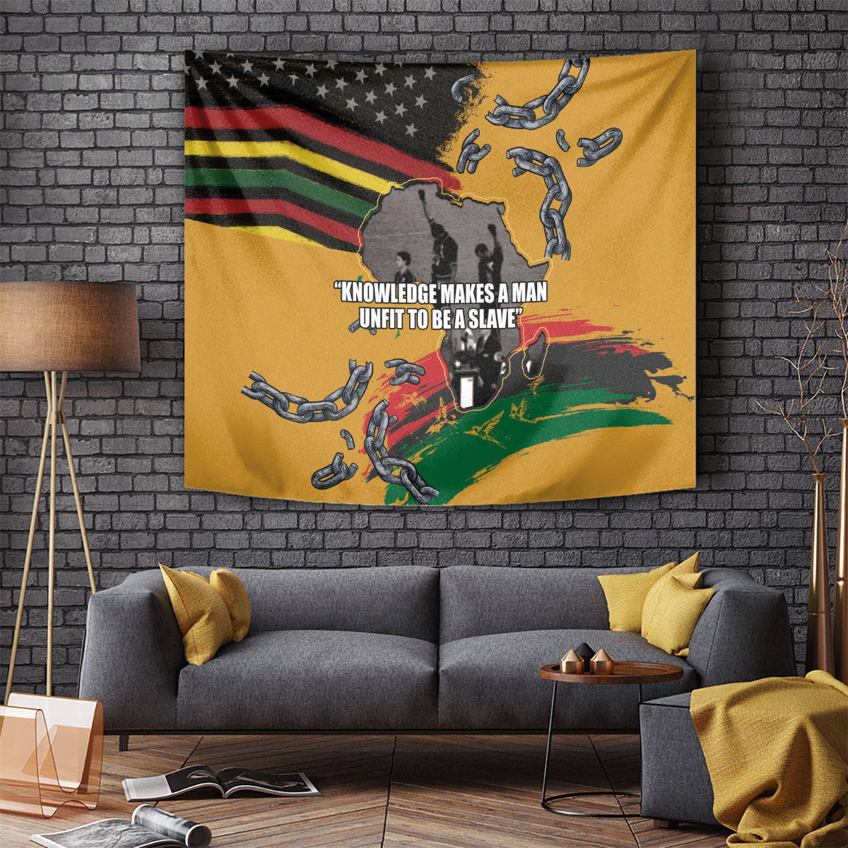 Juneteenth Freedom Day Tapestry 1968 Black Power Salute Broken Chain - Wonder Print Shop