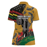 Juneteenth Freedom Day Women Polo Shirt 1968 Black Power Salute Broken Chain - Wonder Print Shop
