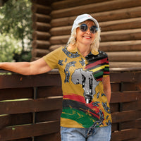 Juneteenth Freedom Day Women Polo Shirt 1968 Black Power Salute Broken Chain - Wonder Print Shop