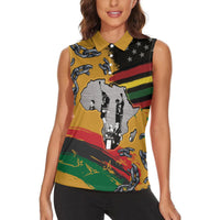 Juneteenth Freedom Day Women Sleeveless Polo Shirt 1968 Black Power Salute Broken Chain - Wonder Print Shop