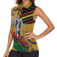 Juneteenth Freedom Day Women Sleeveless Polo Shirt 1968 Black Power Salute Broken Chain - Wonder Print Shop