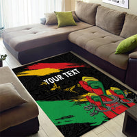 Personalized Juneteenth Freedom Day Area Rug Raised Fist Black Power and Africa Pattern - Wonder Print Shop