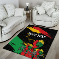 Personalized Juneteenth Freedom Day Area Rug Raised Fist Black Power and Africa Pattern - Wonder Print Shop