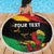 Personalized Juneteenth Freedom Day Beach Blanket Raised Fist Black Power and Africa Pattern