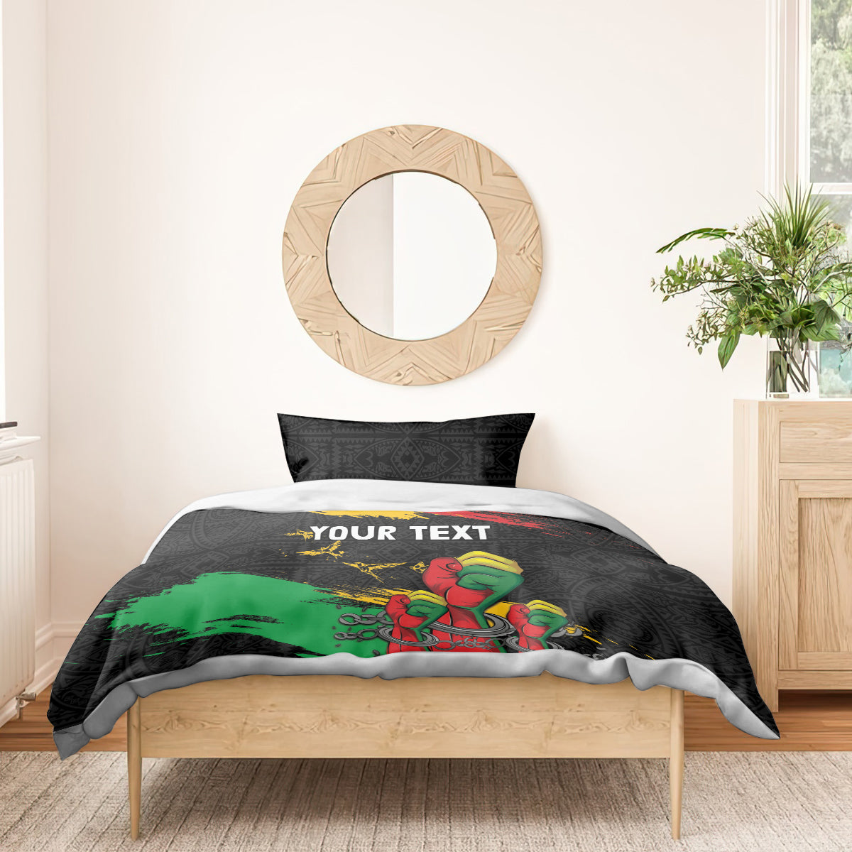 Personalized Juneteenth Freedom Day Bedding Set Raised Fist Black Power and Africa Pattern - Wonder Print Shop