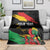 Personalized Juneteenth Freedom Day Blanket Raised Fist Black Power and Africa Pattern
