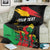 Personalized Juneteenth Freedom Day Blanket Raised Fist Black Power and Africa Pattern
