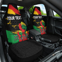 Personalized Juneteenth Freedom Day Car Seat Cover Raised Fist Black Power and Africa Pattern - Wonder Print Shop