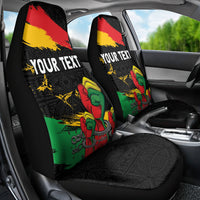 Personalized Juneteenth Freedom Day Car Seat Cover Raised Fist Black Power and Africa Pattern - Wonder Print Shop