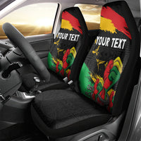 Personalized Juneteenth Freedom Day Car Seat Cover Raised Fist Black Power and Africa Pattern - Wonder Print Shop
