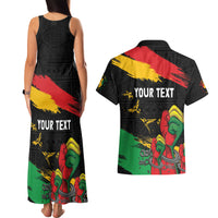 Personalized Juneteenth Freedom Day Couples Matching Tank Maxi Dress and Hawaiian Shirt Raised Fist Black Power and Africa Pattern - Wonder Print Shop