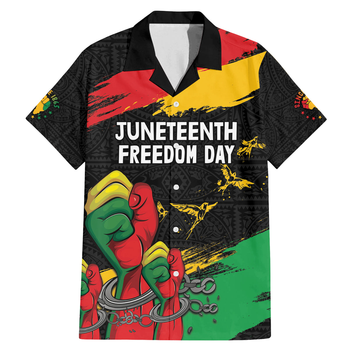 Personalized Juneteenth Freedom Day Family Matching Mermaid Dress and Hawaiian Shirt Raised Fist Black Power and Africa Pattern - Wonder Print Shop
