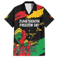 Personalized Juneteenth Freedom Day Family Matching Off The Shoulder Long Sleeve Dress and Hawaiian Shirt Raised Fist Black Power and Africa Pattern - Wonder Print Shop