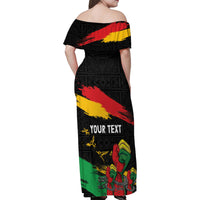Personalized Juneteenth Freedom Day Family Matching Off Shoulder Maxi Dress and Hawaiian Shirt Raised Fist Black Power and Africa Pattern - Wonder Print Shop