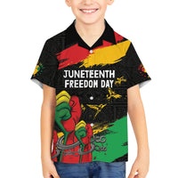 Personalized Juneteenth Freedom Day Family Matching Off Shoulder Maxi Dress and Hawaiian Shirt Raised Fist Black Power and Africa Pattern - Wonder Print Shop
