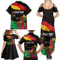 Personalized Juneteenth Freedom Day Family Matching Summer Maxi Dress and Hawaiian Shirt Raised Fist Black Power and Africa Pattern - Wonder Print Shop