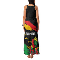 Personalized Juneteenth Freedom Day Family Matching Tank Maxi Dress and Hawaiian Shirt Raised Fist Black Power and Africa Pattern - Wonder Print Shop