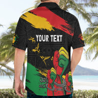 Personalized Juneteenth Freedom Day Hawaiian Shirt Raised Fist Black Power and Africa Pattern - Wonder Print Shop