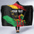 Personalized Juneteenth Freedom Day Hooded Blanket Raised Fist Black Power and Africa Pattern