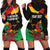 Personalized Juneteenth Freedom Day Hoodie Dress Raised Fist Black Power and Africa Pattern